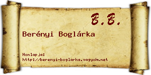 Berényi Boglárka névjegykártya