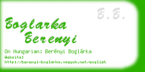 boglarka berenyi business card